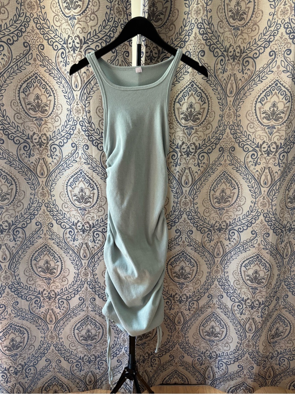 Sage Green Ruched Tank Dress